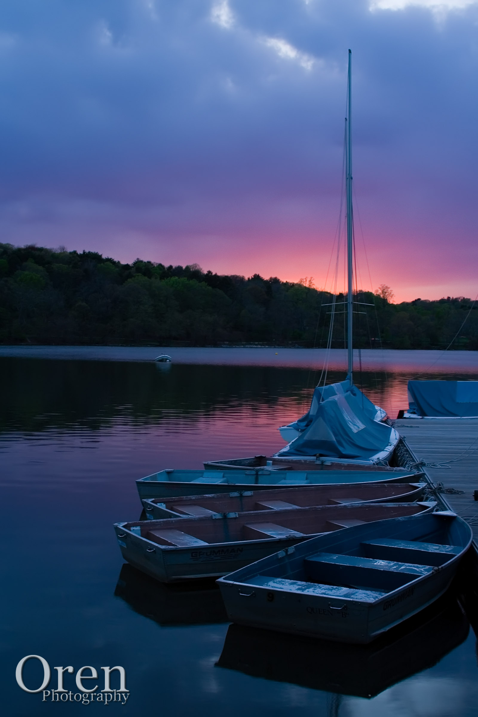 Sailboats at Sunset on Jamaica Pond