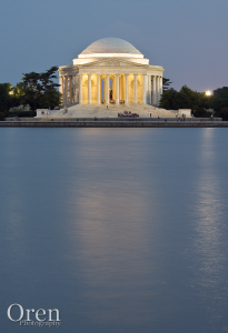 Jefferson Memorial reflecting in the Tidal Basin